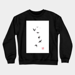 Black pennant sumi-e painting Crewneck Sweatshirt